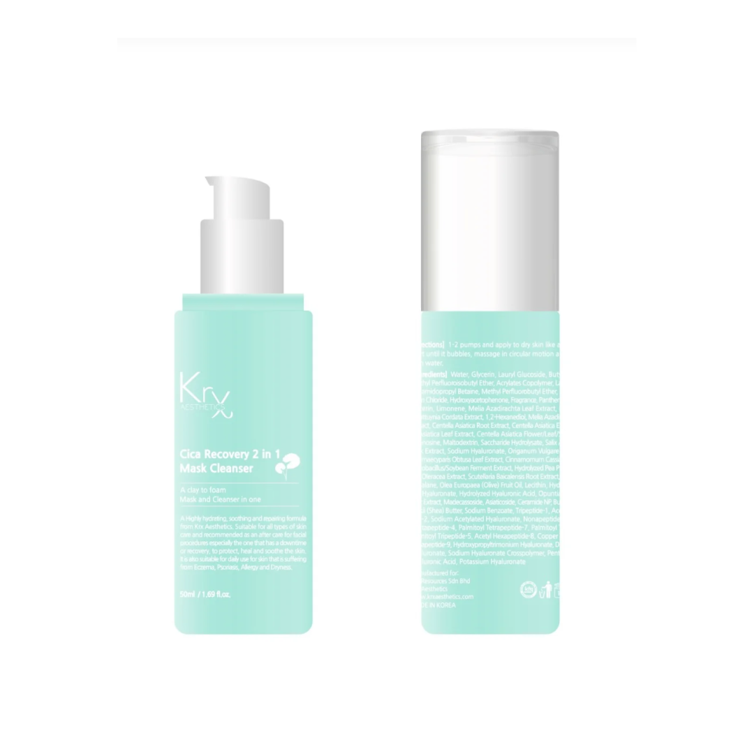 KRX Asthetics Cica Recovery 2 in 1 Mask Cleanser